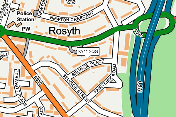 KY11 2QG map - OS OpenMap – Local (Ordnance Survey)