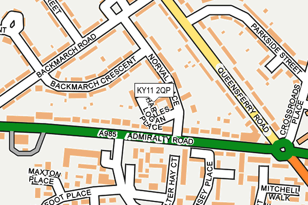 KY11 2QP map - OS OpenMap – Local (Ordnance Survey)