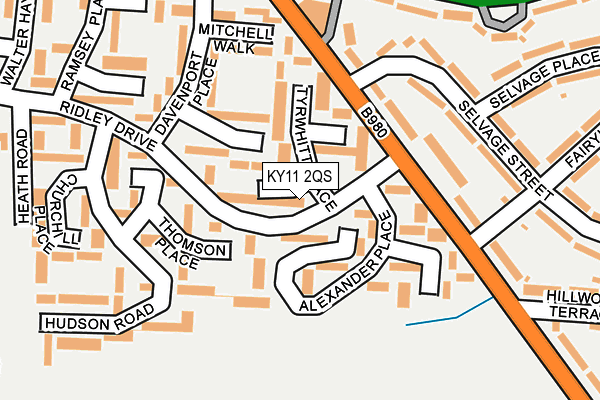 KY11 2QS map - OS OpenMap – Local (Ordnance Survey)