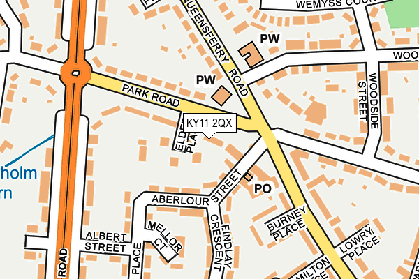 KY11 2QX map - OS OpenMap – Local (Ordnance Survey)