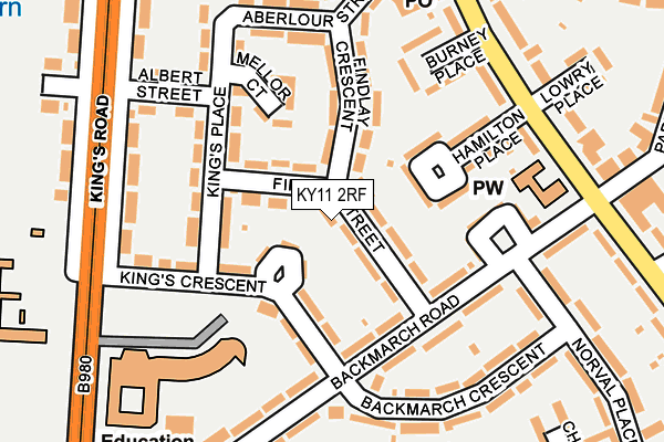 KY11 2RF map - OS OpenMap – Local (Ordnance Survey)