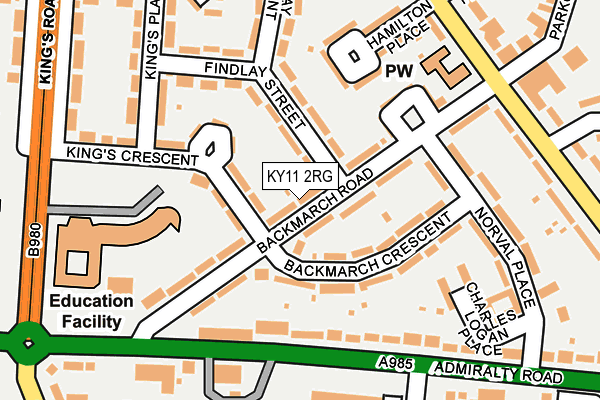 KY11 2RG map - OS OpenMap – Local (Ordnance Survey)
