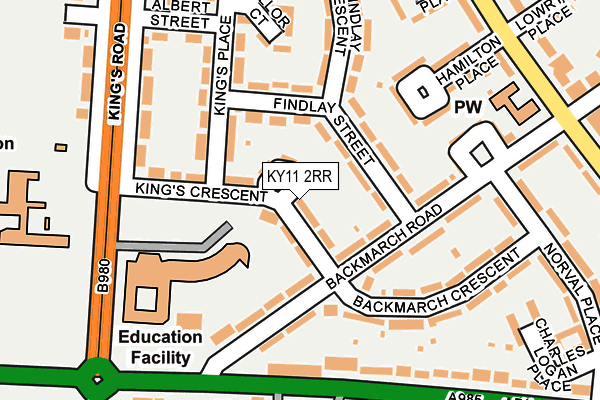 KY11 2RR map - OS OpenMap – Local (Ordnance Survey)