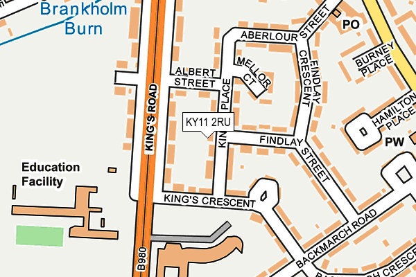 KY11 2RU map - OS OpenMap – Local (Ordnance Survey)