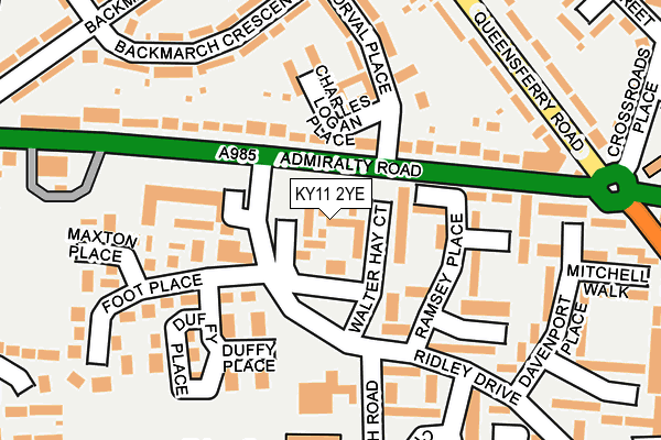 KY11 2YE map - OS OpenMap – Local (Ordnance Survey)