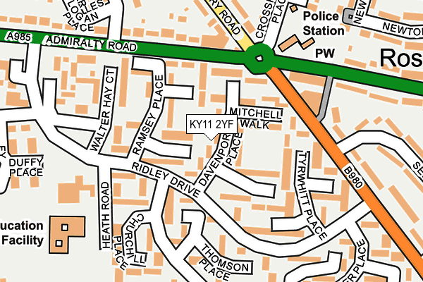 KY11 2YF map - OS OpenMap – Local (Ordnance Survey)