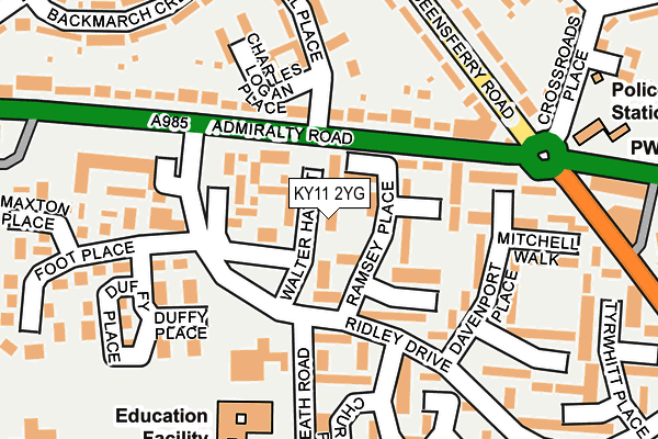 KY11 2YG map - OS OpenMap – Local (Ordnance Survey)