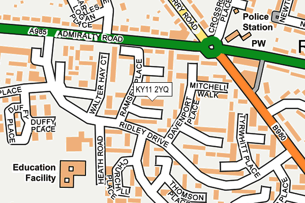 KY11 2YQ map - OS OpenMap – Local (Ordnance Survey)