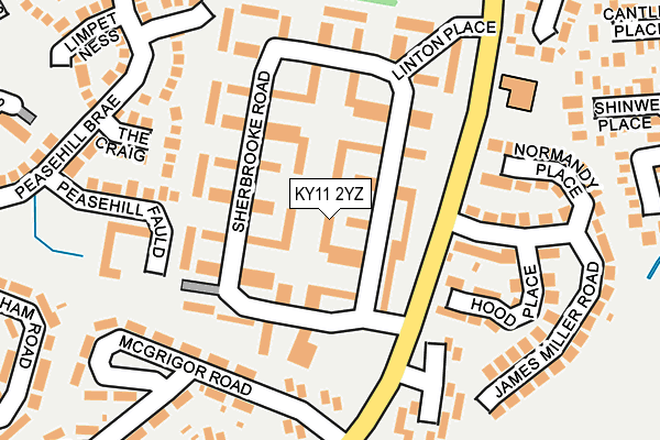 KY11 2YZ map - OS OpenMap – Local (Ordnance Survey)