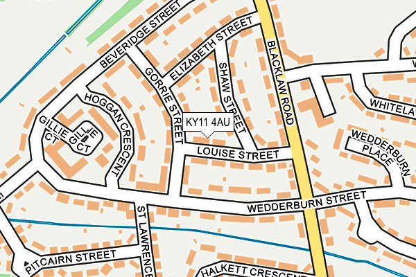 KY11 4AU map - OS OpenMap – Local (Ordnance Survey)