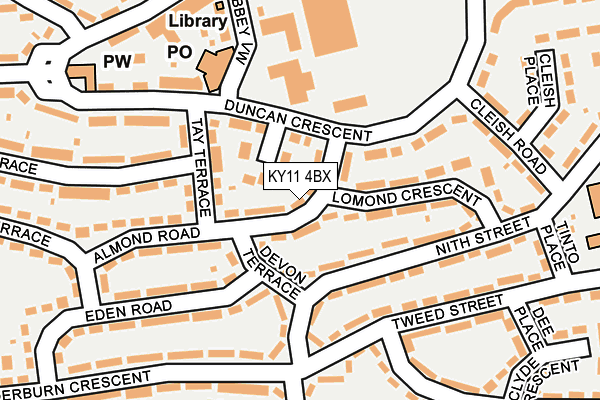 KY11 4BX map - OS OpenMap – Local (Ordnance Survey)
