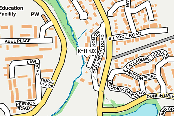 KY11 4JX map - OS OpenMap – Local (Ordnance Survey)