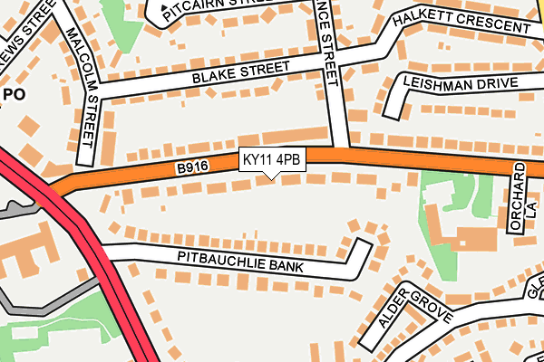 KY11 4PB map - OS OpenMap – Local (Ordnance Survey)
