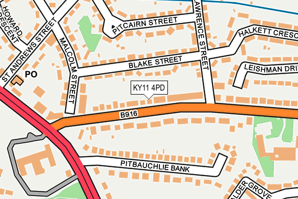 KY11 4PD map - OS OpenMap – Local (Ordnance Survey)