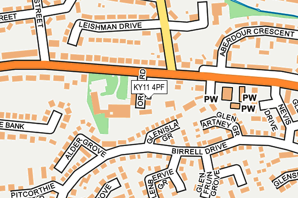 KY11 4PF map - OS OpenMap – Local (Ordnance Survey)
