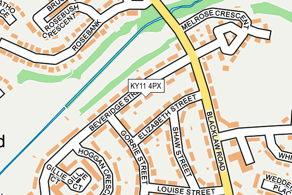 KY11 4PX map - OS OpenMap – Local (Ordnance Survey)