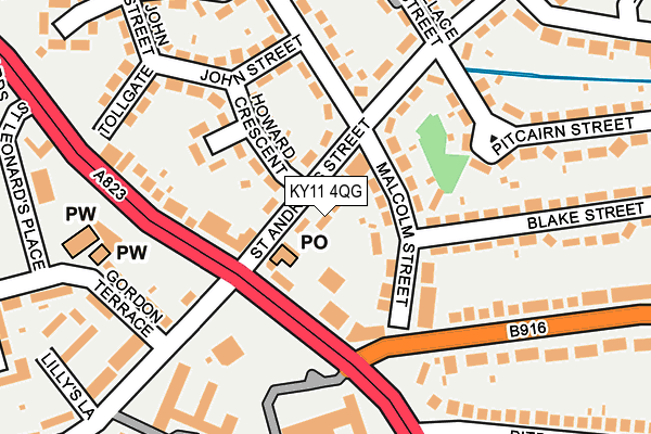 KY11 4QG map - OS OpenMap – Local (Ordnance Survey)