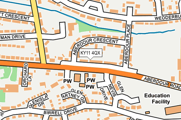 KY11 4QX map - OS OpenMap – Local (Ordnance Survey)