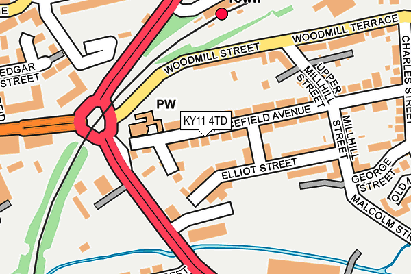 KY11 4TD map - OS OpenMap – Local (Ordnance Survey)