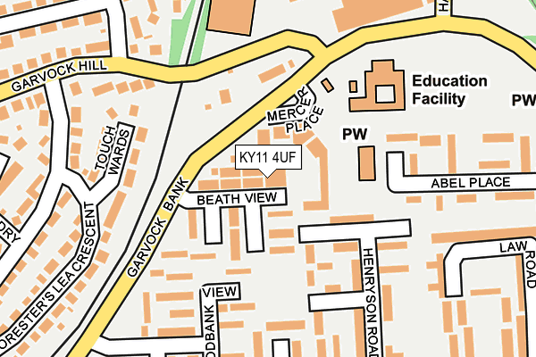 KY11 4UF map - OS OpenMap – Local (Ordnance Survey)