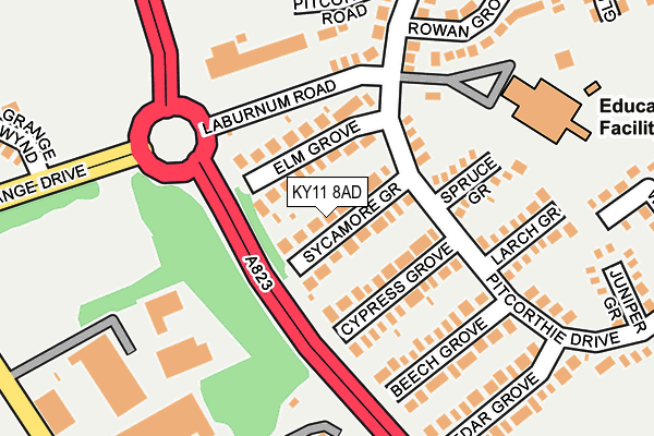 KY11 8AD map - OS OpenMap – Local (Ordnance Survey)