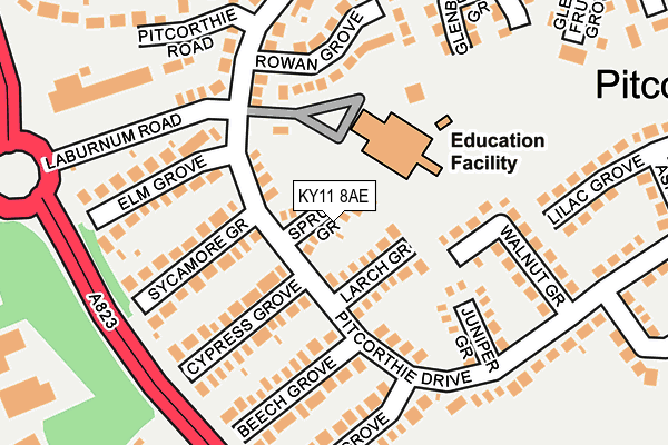 KY11 8AE map - OS OpenMap – Local (Ordnance Survey)