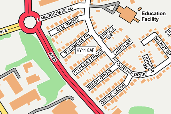 KY11 8AF map - OS OpenMap – Local (Ordnance Survey)