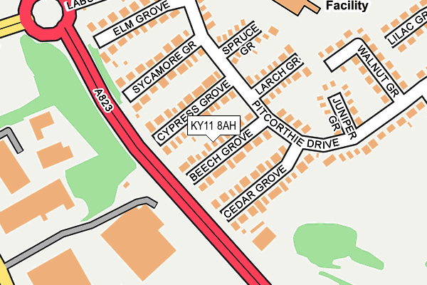 KY11 8AH map - OS OpenMap – Local (Ordnance Survey)