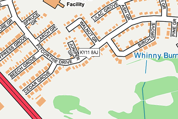 KY11 8AJ map - OS OpenMap – Local (Ordnance Survey)