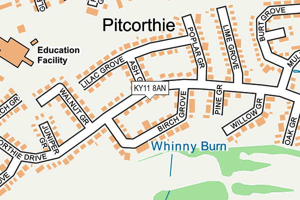 KY11 8AN map - OS OpenMap – Local (Ordnance Survey)