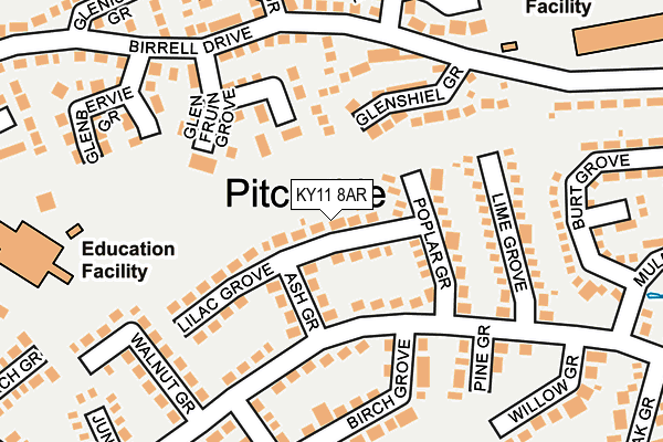 KY11 8AR map - OS OpenMap – Local (Ordnance Survey)