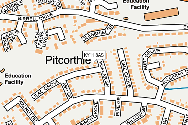 KY11 8AS map - OS OpenMap – Local (Ordnance Survey)