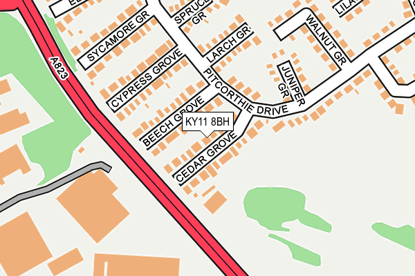 KY11 8BH map - OS OpenMap – Local (Ordnance Survey)