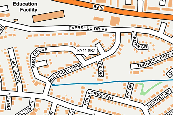 KY11 8BZ map - OS OpenMap – Local (Ordnance Survey)