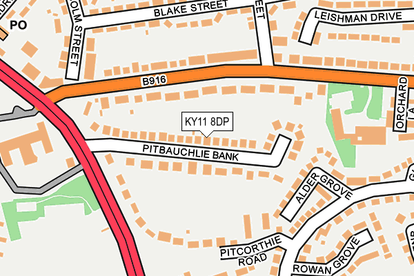 KY11 8DP map - OS OpenMap – Local (Ordnance Survey)