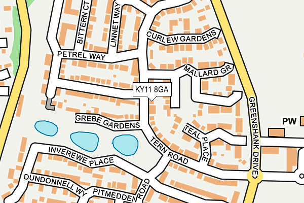 KY11 8GA map - OS OpenMap – Local (Ordnance Survey)