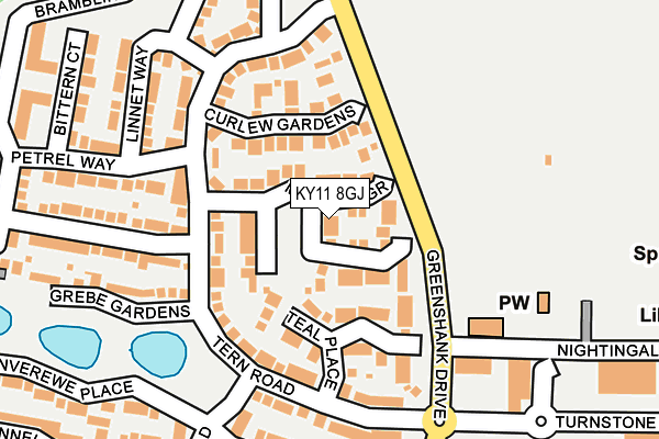 KY11 8GJ map - OS OpenMap – Local (Ordnance Survey)