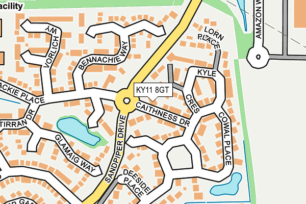 KY11 8GT map - OS OpenMap – Local (Ordnance Survey)