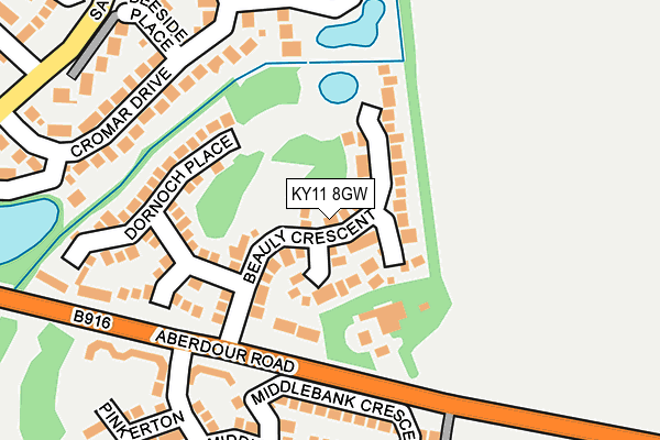 KY11 8GW map - OS OpenMap – Local (Ordnance Survey)