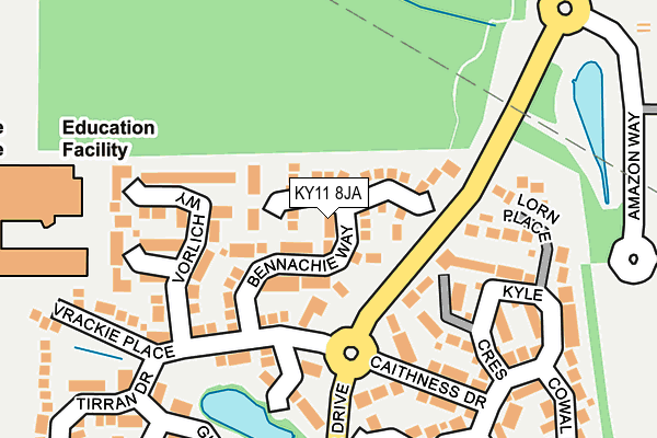 KY11 8JA map - OS OpenMap – Local (Ordnance Survey)