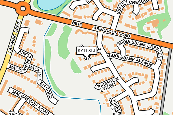 KY11 8LJ map - OS OpenMap – Local (Ordnance Survey)