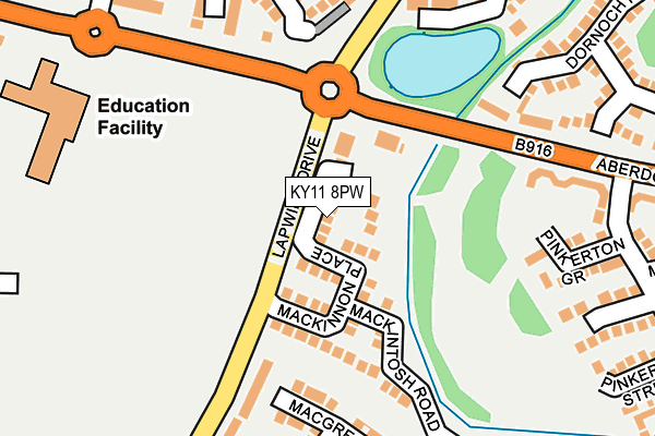 KY11 8PW map - OS OpenMap – Local (Ordnance Survey)