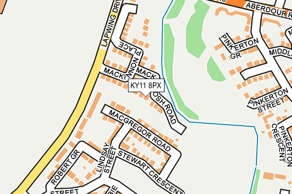 KY11 8PX map - OS OpenMap – Local (Ordnance Survey)
