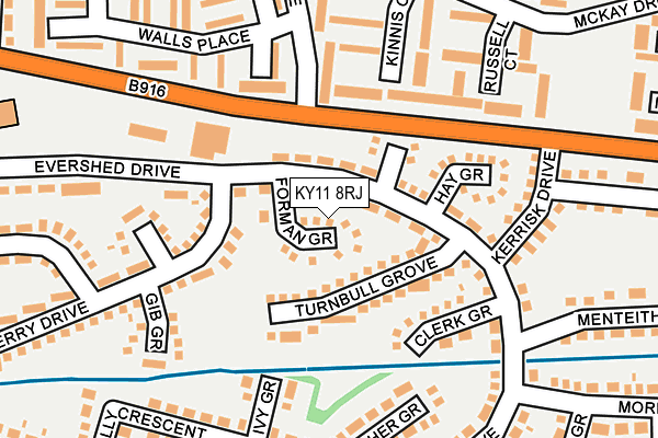 KY11 8RJ map - OS OpenMap – Local (Ordnance Survey)