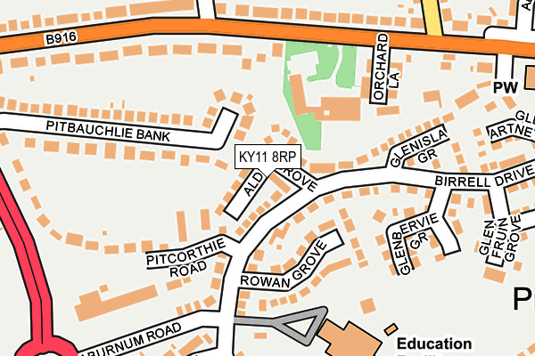 KY11 8RP map - OS OpenMap – Local (Ordnance Survey)