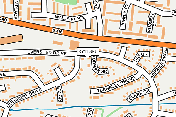 KY11 8RU map - OS OpenMap – Local (Ordnance Survey)