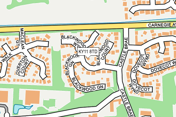KY11 8TD map - OS OpenMap – Local (Ordnance Survey)