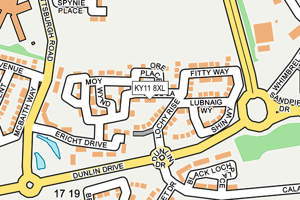 KY11 8XL map - OS OpenMap – Local (Ordnance Survey)