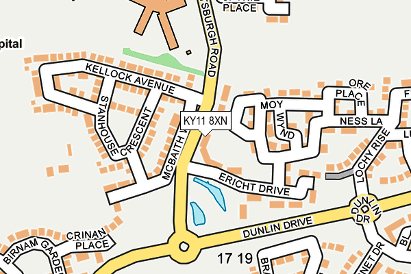 KY11 8XN map - OS OpenMap – Local (Ordnance Survey)