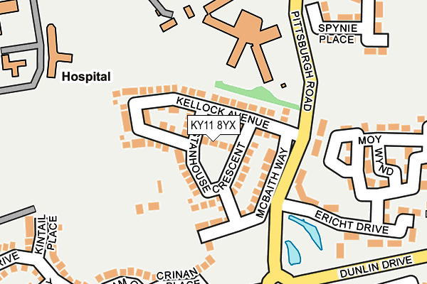 KY11 8YX map - OS OpenMap – Local (Ordnance Survey)